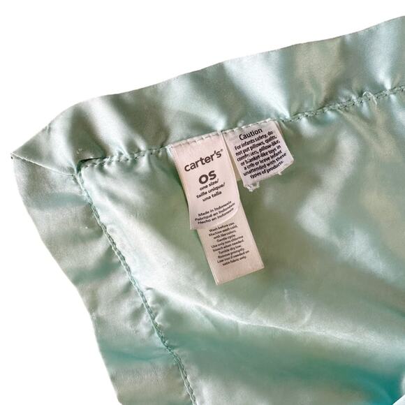 Carter’s Teal Satin Trim Pink Mouse Lovey Security Blanket Baby - Picture 6 of 8